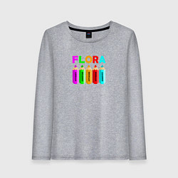 Женский лонгслив Цвет букв слова флора