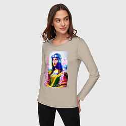 Лонгслив хлопковый женский Gioconda - web ghetto - fashion style, цвет: миндальный — фото 2