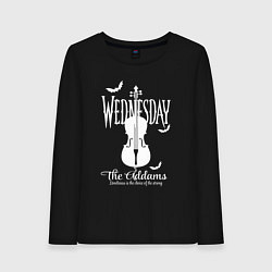 Лонгслив хлопковый женский Wednesday Adams, цвет: черный