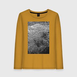 Лонгслив хлопковый женский Чёрные пузыри, цвет: горчичный