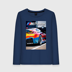 Лонгслив хлопковый женский BMW M Power - motorsport, цвет: тёмно-синий