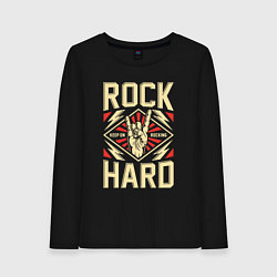 Лонгслив хлопковый женский Хард-рок, цвет: черный