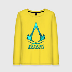 Лонгслив хлопковый женский Assassins Creed art, цвет: желтый