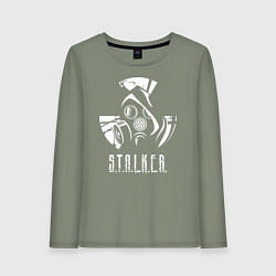 Лонгслив хлопковый женский STALKER противогаз, цвет: авокадо