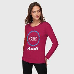 Лонгслив хлопковый женский Audi в стиле Top Gear, цвет: маджента — фото 2