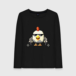 Лонгслив хлопковый женский Чикен Ган, цвет: черный