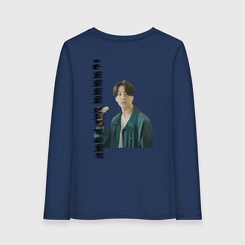 Женский лонгслив Тэхен и Чонгук / Тёмно-синий – фото 2