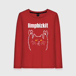 Лонгслив хлопковый женский Limp Bizkit rock cat, цвет: красный