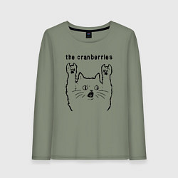 Лонгслив хлопковый женский The Cranberries - rock cat, цвет: авокадо
