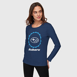Лонгслив хлопковый женский Subaru в стиле Top Gear, цвет: тёмно-синий — фото 2