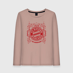 Лонгслив хлопковый женский FC Bayern, цвет: пыльно-розовый