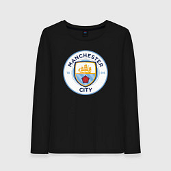 Лонгслив хлопковый женский Manchester City FC, цвет: черный
