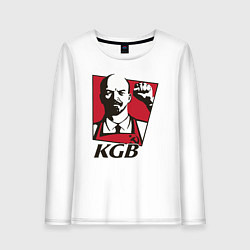 Лонгслив хлопковый женский KGB Lenin, цвет: белый