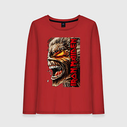 Лонгслив хлопковый женский Iron screaming, цвет: красный