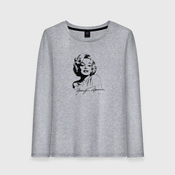 Лонгслив хлопковый женский Мэрилин Монро силуэт, цвет: меланж