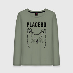 Лонгслив хлопковый женский Placebo - rock cat, цвет: авокадо