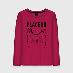 Лонгслив хлопковый женский Placebo - rock cat, цвет: маджента