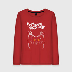 Лонгслив хлопковый женский My Chemical Romance rock cat, цвет: красный