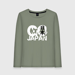 Лонгслив хлопковый женский Go Japan - motto, цвет: авокадо