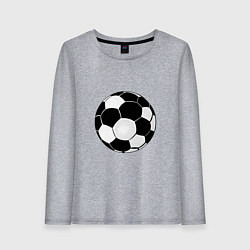 Лонгслив хлопковый женский Монохромный футбольный мяч, цвет: меланж