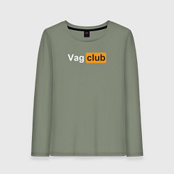 Лонгслив хлопковый женский Vag club, цвет: авокадо