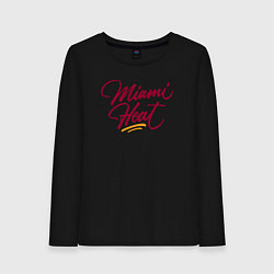 Лонгслив хлопковый женский Miami Heat fan, цвет: черный