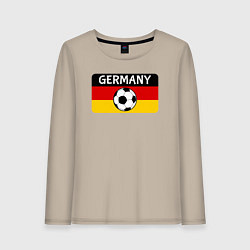 Лонгслив хлопковый женский Football Germany, цвет: миндальный