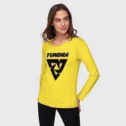 Лонгслив хлопковый женский Tundra esports logo, цвет: желтый — фото 2