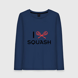 Лонгслив хлопковый женский I Love Squash, цвет: тёмно-синий