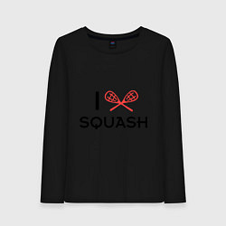 Лонгслив хлопковый женский I Love Squash, цвет: черный