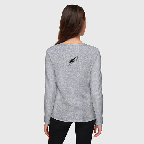 Женский лонгслив Котьзилла / Меланж – фото 4