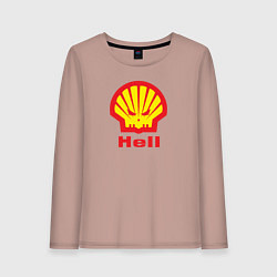 Лонгслив хлопковый женский Hell, цвет: пыльно-розовый