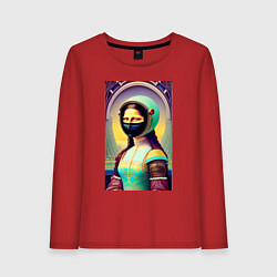 Женский лонгслив Мона Лиза наших дней - нейросеть
