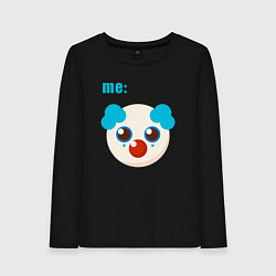 Лонгслив хлопковый женский Me clown, цвет: черный