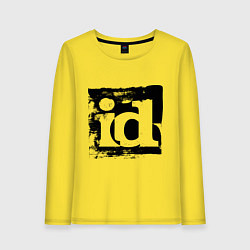 Лонгслив хлопковый женский ID software logo, цвет: желтый