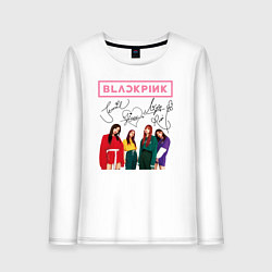 Лонгслив хлопковый женский Blackpink Lisa Jisoo Jennie Rose, цвет: белый