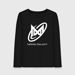 Лонгслив хлопковый женский Nigma Galaxy logo, цвет: черный