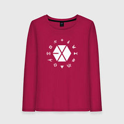 Лонгслив хлопковый женский Logo EXO, цвет: маджента