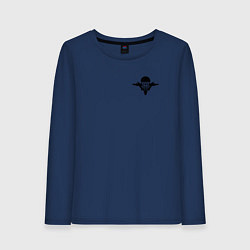 Лонгслив хлопковый женский ВДВ символ логотип, цвет: тёмно-синий