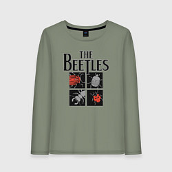 Лонгслив хлопковый женский Beetles, цвет: авокадо