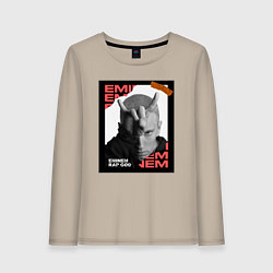 Лонгслив хлопковый женский Rap god, цвет: миндальный