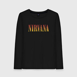 Лонгслив хлопковый женский Nirvana logo, цвет: черный