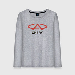 Лонгслив хлопковый женский Chery Logo, цвет: меланж