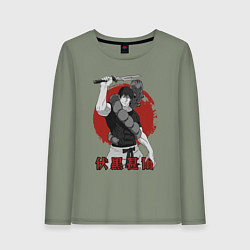 Лонгслив хлопковый женский Фушигуро, цвет: авокадо