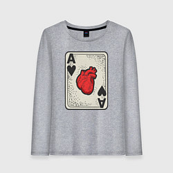 Лонгслив хлопковый женский Туз сердца, цвет: меланж