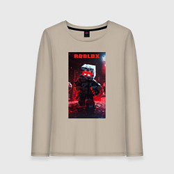 Лонгслив хлопковый женский Roblox red style, цвет: миндальный