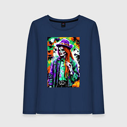 Женский лонгслив Ведьма-зомби - поп-арт