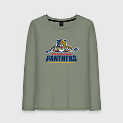 Лонгслив хлопковый женский Florida panthers - hockey team, цвет: авокадо