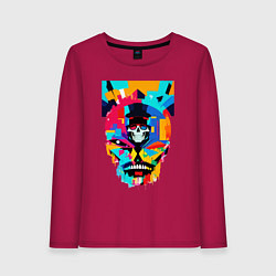 Женский лонгслив Funny skull - pop art