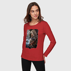 Лонгслив хлопковый женский Assassins Creed Mirage Асасин Крид Мираж, цвет: красный — фото 2